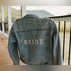 Beaded bride denim jean jacket
